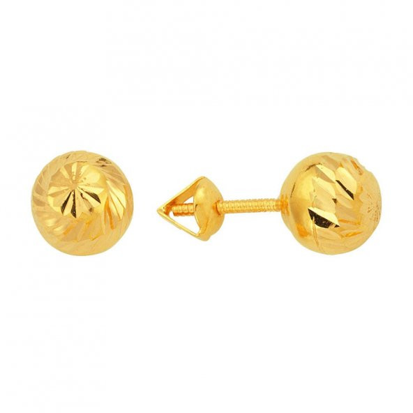 22 Ayar Altın Top Küpe 2.50 Gram