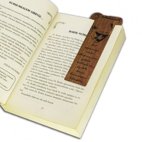 İstisna Atatürk Ahşap  Kitap Ayracı Model 6