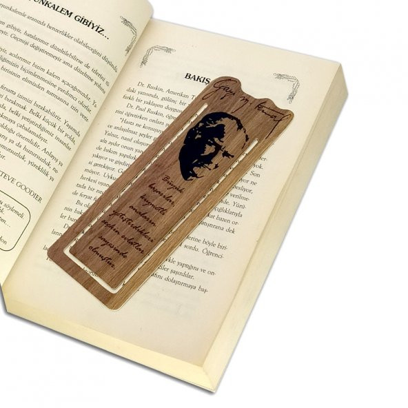 İstisna Atatürk Ahşap  Kitap Ayracı Model 3