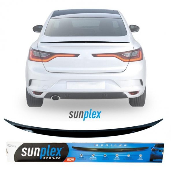 Sunplex Renault Megane 4 Sedan Bagaj Üstü Spoiler Piano Black Enjeksiyon Baskı 2016-..