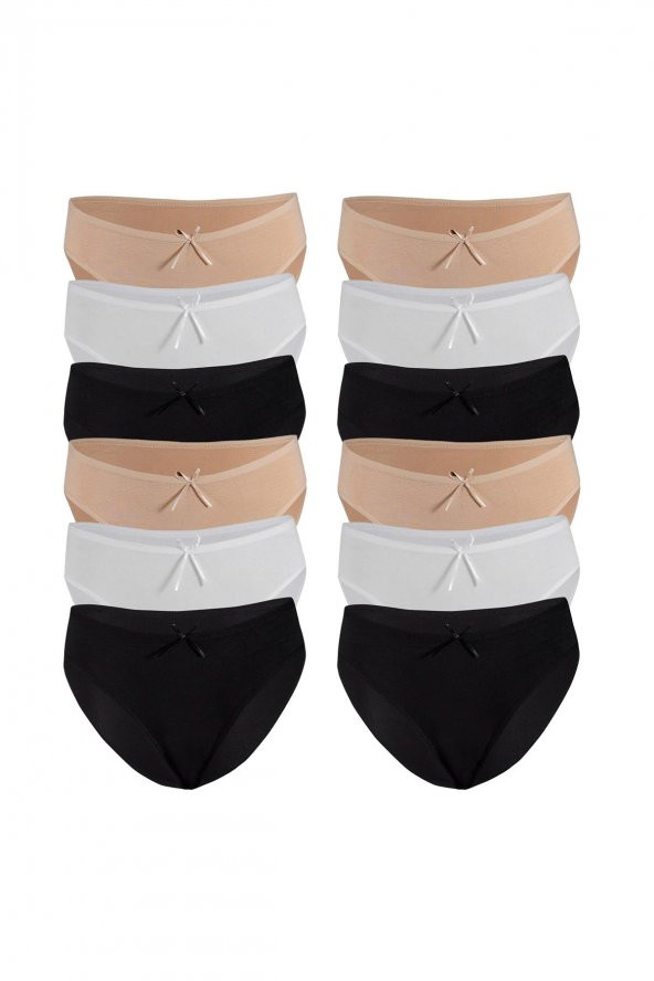 Özten Kadın 12li Paket Bambu Bikini Külot - 7
