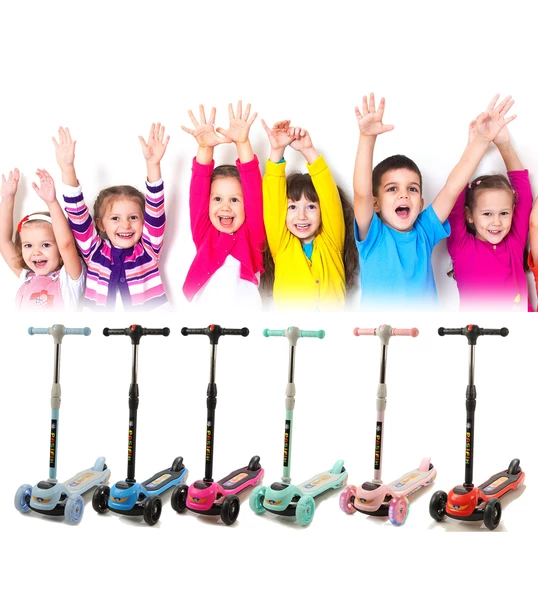 Müzikli ve LED Işıklı Büyük Üç Teker ve Gövde Çocuk Scooter - 7