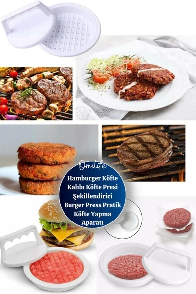 Hamburger Köfte Kalıbı Köfte Presi Şekillendirici Burger Press Pratik Köfte Yapma Aparatı