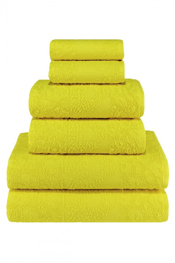Textile Colors Leopar Desenli 100 Pamuk Banyo Havlu Seti 6 Adet, 2 Banyo Havlusu, 2 El Havlusu, ve 2 Yüz Havlusu, -Comfort- Altın, - 2