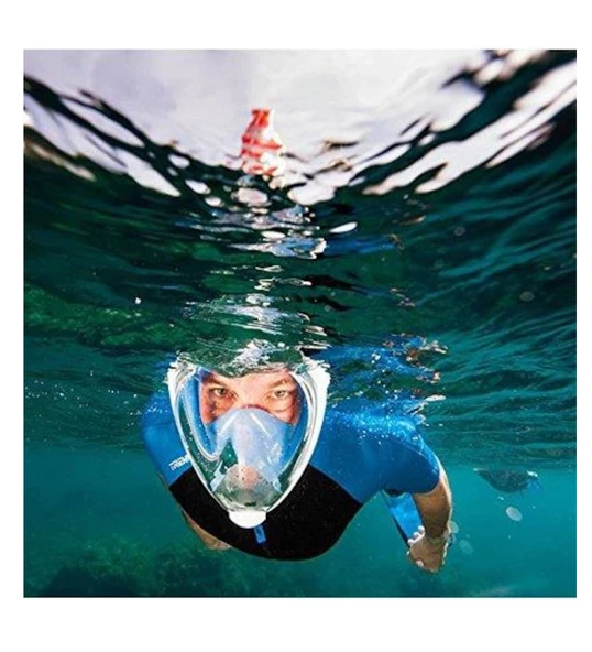 Full Face-Tam Yüz Şnorkel Dalış Maskesi, 180° Görüntü - 7