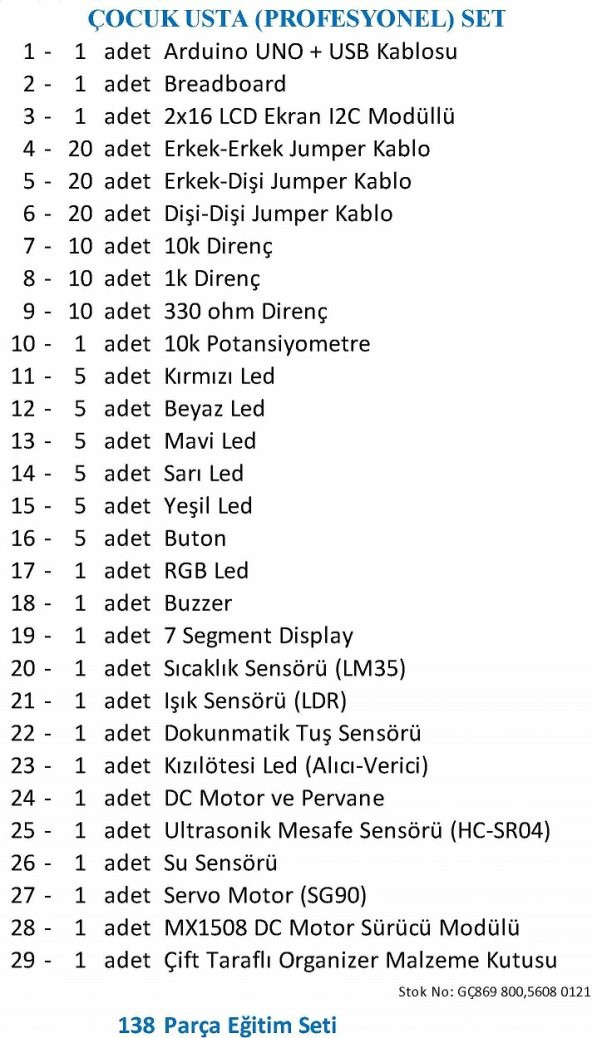 Eğiteklab Robotik Kodlama Arduino Çocuk Usta (PROFESYONEL) Set - 3