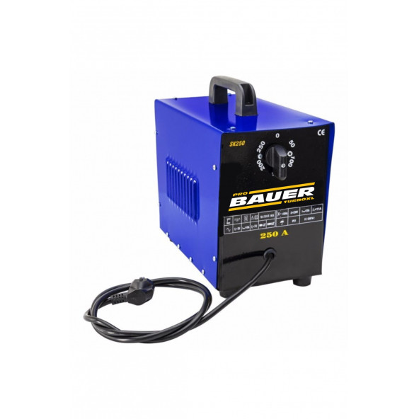 BAUER 250 Amper Tam Profesyonel Elektrot Sargı Kaynak Makinesi Blue + Özel Ahşap Kasa