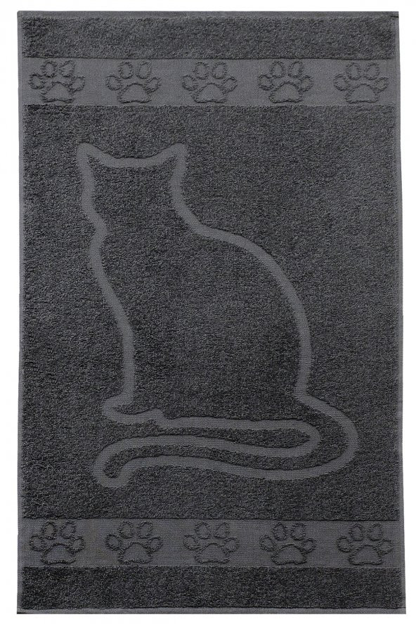 Kedi Desenli 100 Pamuk Banyo Havlu Seti 6 Adet, 2 Banyo Havlusu, 2 El Havlusu, ve 2 Yüz Havlusu, -Comfort- Coolgri11, - 4