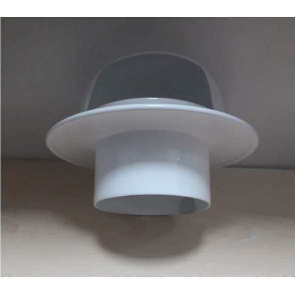 TEMMENFEZ MUTFAK ASPİRATÖR FAN MENFEZİ RÜZGAR ÖNLEYİCİ TEREKLİ İÇ ÇAP 100 MM RENK BEYAZ - 4