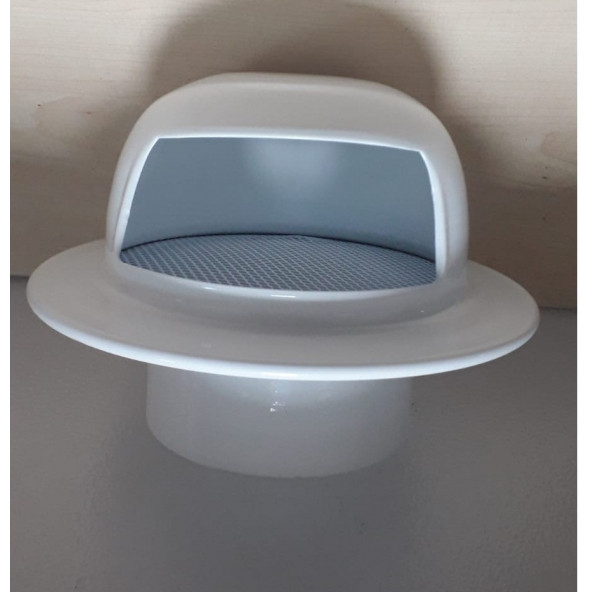 TEMMENFEZ MUTFAK ASPİRATÖR FAN MENFEZİ RÜZGAR ÖNLEYİCİ TEREKLİ İÇ ÇAP 100 MM RENK BEYAZ - 8