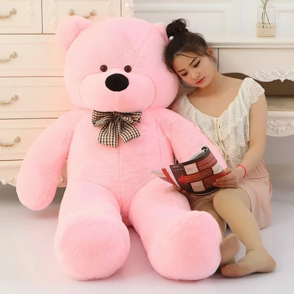 Papyonlu Sevimli Büyük Peluş Ayıcık, 130 cm - % 100 YERLİ - 6