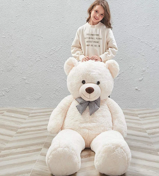 Papyonlu Sevimli Büyük Peluş Ayıcık, 130 cm - % 100 YERLİ - 9