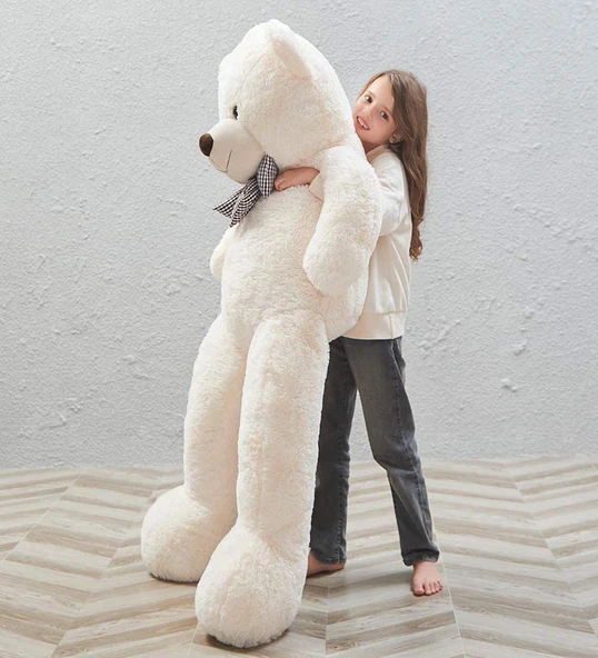 Papyonlu Sevimli Büyük Peluş Ayıcık, 130 cm - % 100 YERLİ - 8