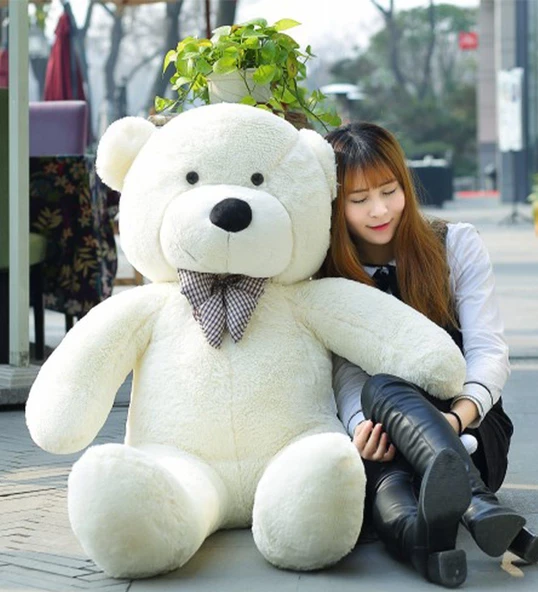 Papyonlu Sevimli Büyük Peluş Ayıcık, 130 cm - % 100 YERLİ