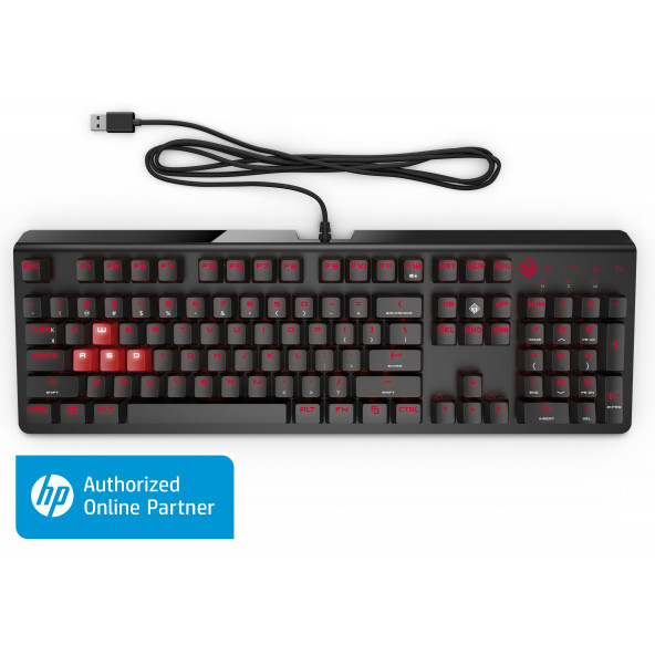 HP OMEN 1MY13AA 1100 Blue Mekanik Oyuncu Klavyesi - 1