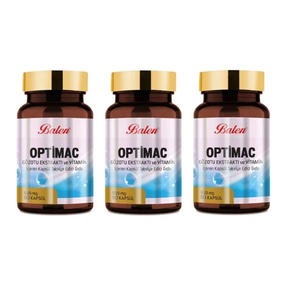 Balen Optimac Gözotu Ekstraktı Vitamin 630 mg 60 Kapsül 3 Adet