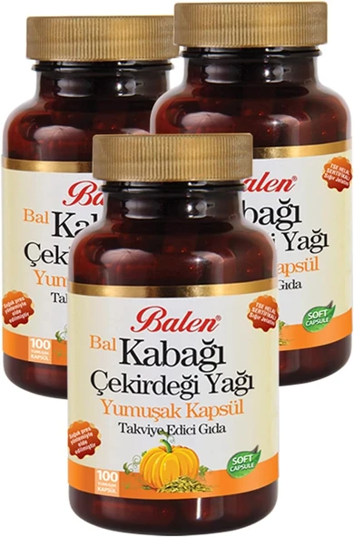 Balen Bal Kabağı Çekirdeği Yağı 3'lü Paket 100 Yumuşak Kapsül