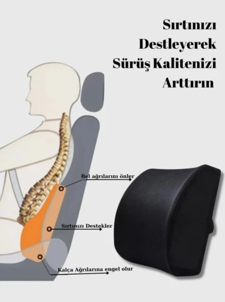 Oto Araç Koltuk Bel Destek Yastığı Çalışma Koltuğu Sırt Bel Minderi Sırt Yastığı - 6