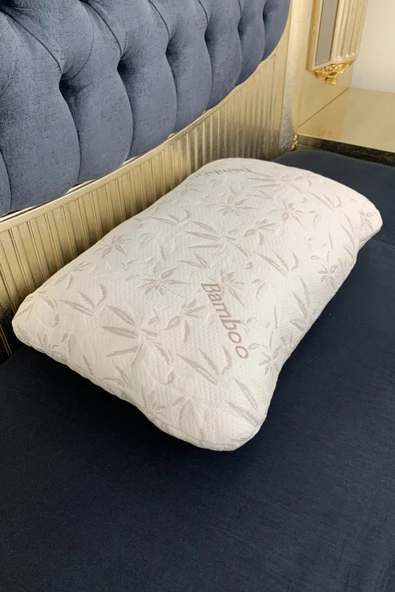 Rudu %100 Orijinal Bambu Kılıf, Silikon Boncuk Elyaf Dolum Yastık 70x50x15 cm 800 gr - 4