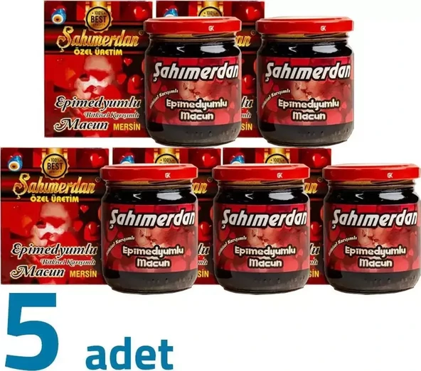 ŞAHIMERDAN MACUN 5 ADET 240 GR BALLI BİTKİSEL MACUN
