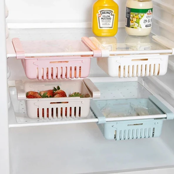 Ayt Sunup Buzdolabı İçi Geçmeli Düzenleyici Raf Pratik Buzdolabı Rafı Çekmecesi - 3