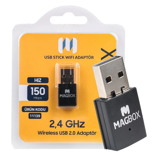 Ayt Magbox 802.11N Mini 7601 Chipset 2.4GHz 150 Mbps HD Uydu Alıcı Cihazı Uyumlu USB Stick Wifi Adaptör - 4