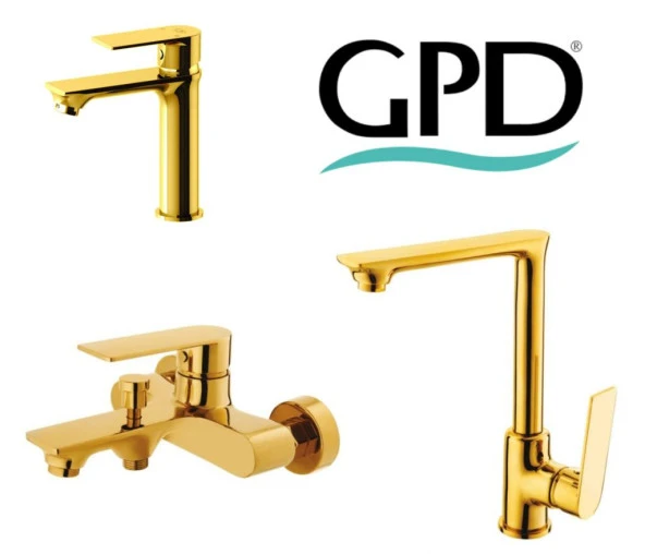 GPD Altın Banyo Mutfak Lavabo Bataryası Provido MBB155-A*MLB156-A*MTE155-A