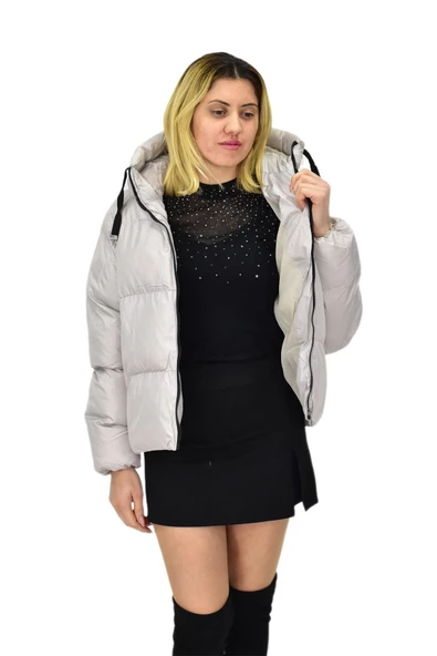 Kadın Spor Kapüşonlu Mont  M5009 BGL-ST03988 - Resim 12