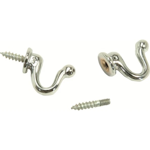 Kanca Askı Vidalı Parlak Krom 4 Adet