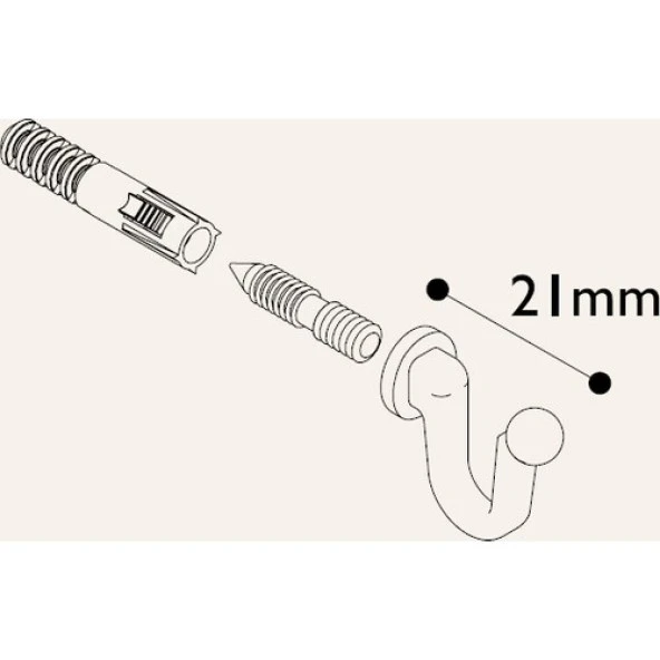 Kanca Askı Vidalı Parlak Krom 4 Adet - 2