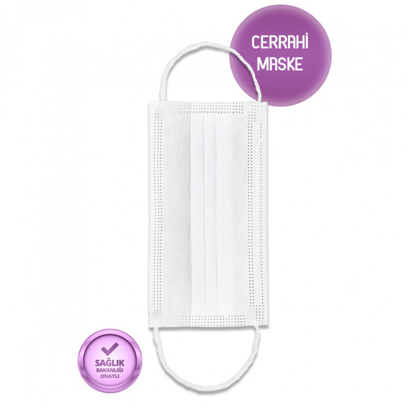 Poetic Naturel Tip 2R Cerrahi Maske Beyaz 100 Adet Maske - 10'lu Poşet - 5
