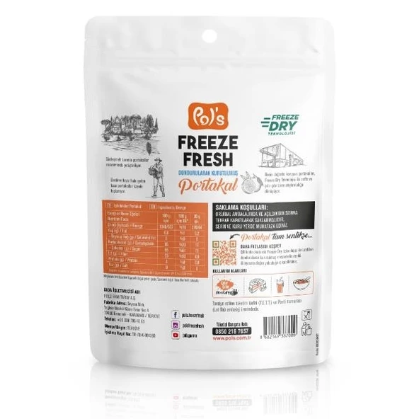 Pol’s Freeze Fresh Dondurularak Kurutulmuş Portakal 20g - 2