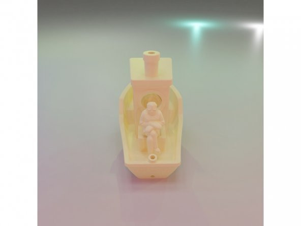 Gemi ve Adam Gemici (60x31x48mm) 3D Baskı