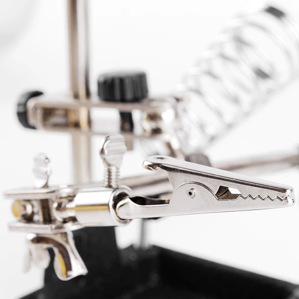 Çok Fonksiyonlu Lehim Tamir Standı 9cm Büyüteç - 4