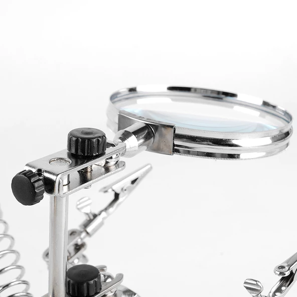 Çok Fonksiyonlu Lehim Tamir Standı 9cm Büyüteç - 6