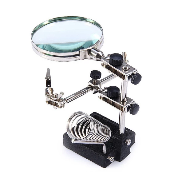 Çok Fonksiyonlu Lehim Tamir Standı 9cm Büyüteç - 2