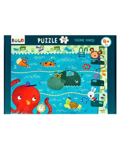 40 Parça Yer Puzzle Yüzme Yarışı