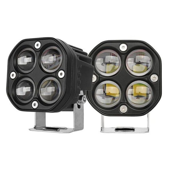 3'' Beyaz Sarı Led Spot Off Road, Motosiklet Sis Farı Çalışma Lambası 12-24V - 2