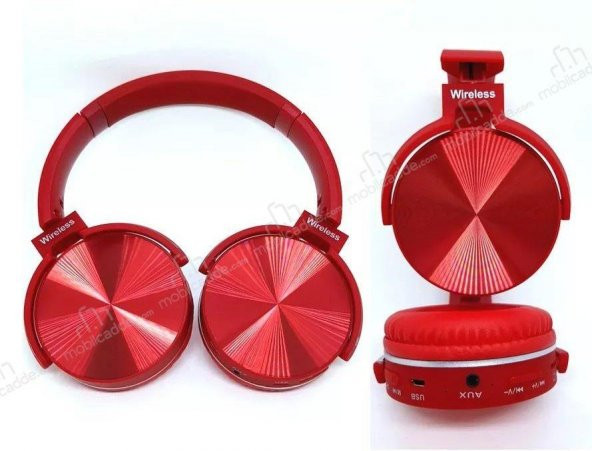TWS Wıreless Bluetooth Kulak Üstü Kulaklık (JBL 950BT MODELİ) Sporcu Mikrofonlu FM Radyo KIRMIZI - 5