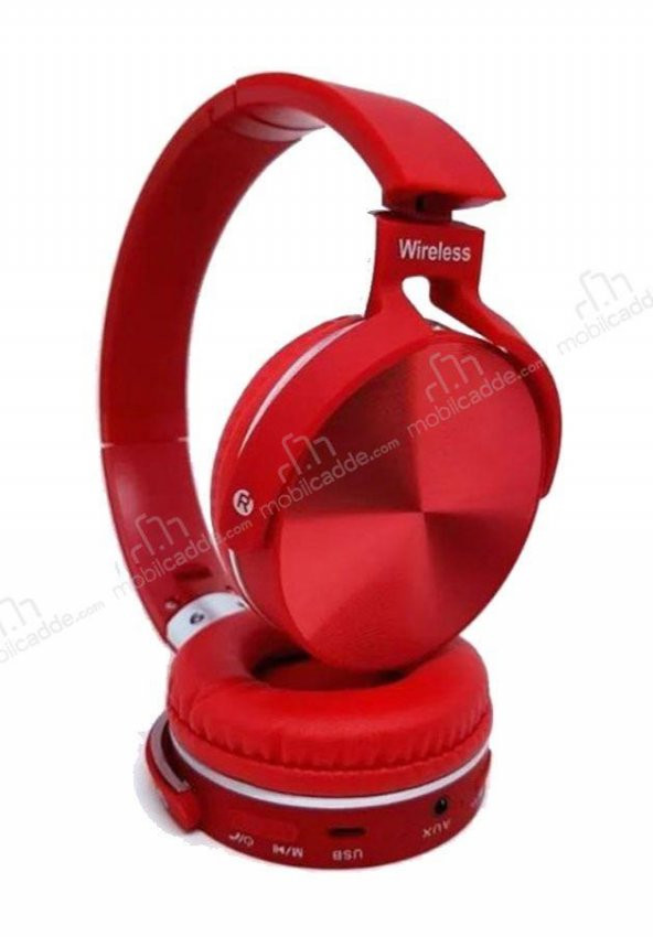 TWS Wıreless Bluetooth Kulak Üstü Kulaklık (JBL 950BT MODELİ) Sporcu Mikrofonlu FM Radyo KIRMIZI - 6