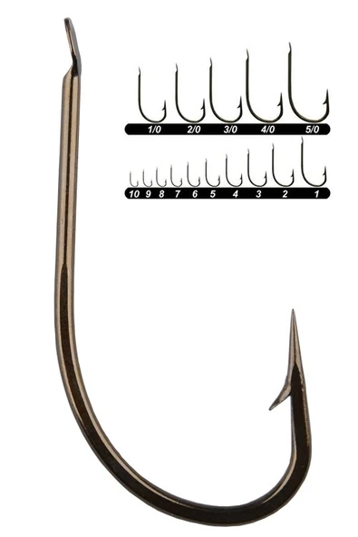 Youvella 1405 Kısa Pala Dövme Çapraz Olta İğnesi 100lü Kutu Bronz  2/0