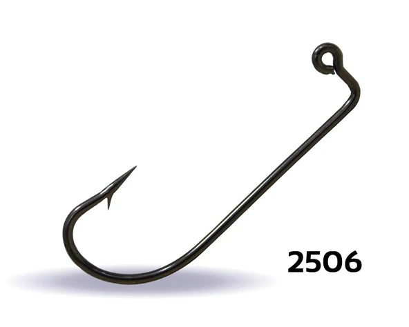 Youvella 2506 Jig Head İğnesi Dövme Delikli Uzun 100lü Kutu Black Nikel  1/0