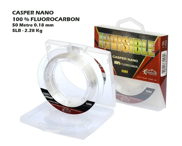 Captain Casper Nano %100 Fluoro Carbon Misina 50mt  0.45 mm