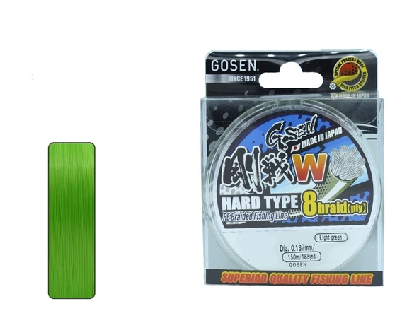 Gosen W8 Hard Type PE 8 Örgü Spin İp Misina 150mt Açık Yeşil  1.2 PE