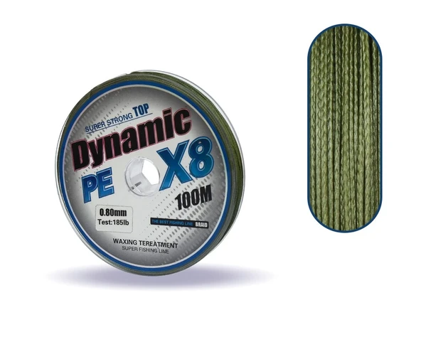 Captain Dynamic Soft PE 8 Örgü İp Misina 100mt Yeşil  0.80 mm