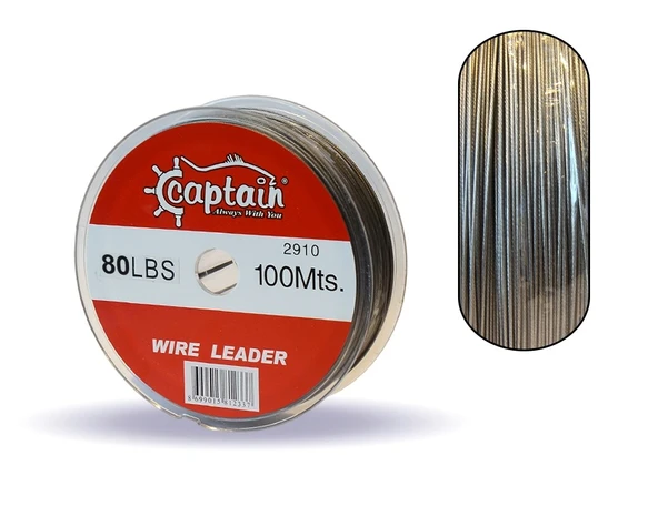 Captain Çelik Tel 100mt Steel Wire Leader  80 lbs