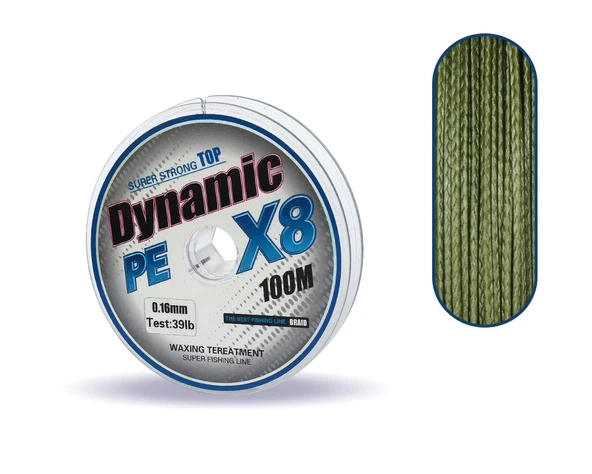 Captain Dynamic Soft PE 8 Örgü İp Misina 100mt Yeşil  0.16 mm