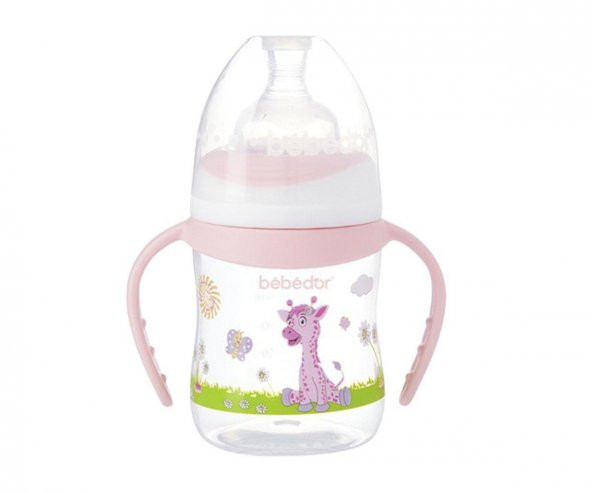 Bebedor Desenli Geniş Ağız Kulplu Biberon 150 ml