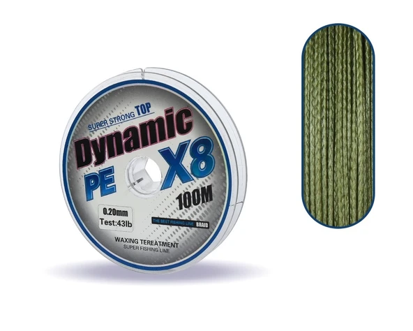 Captain Dynamic Soft PE 8 Örgü İp Misina 100mt Yeşil  0.20 mm