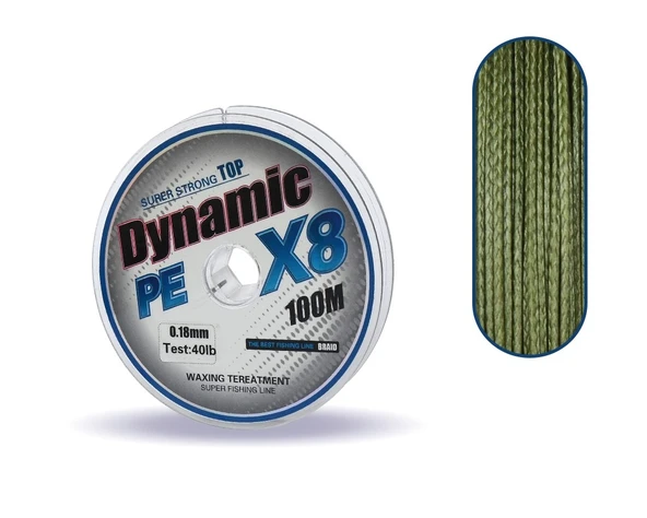 Captain Dynamic Soft PE 8 Örgü İp Misina 100mt Yeşil  0.18 mm